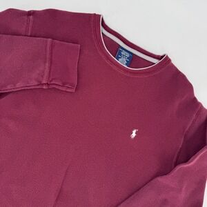Polo Ralph‎ Lauren Sleepwear Waffle Knit Thermal Shirt Burgundy XL Cotton